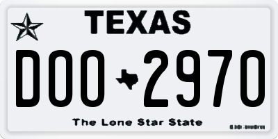 TX license plate DOO2970