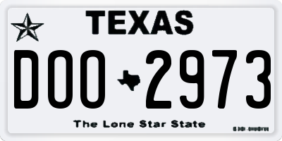 TX license plate DOO2973
