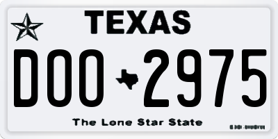 TX license plate DOO2975