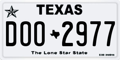 TX license plate DOO2977