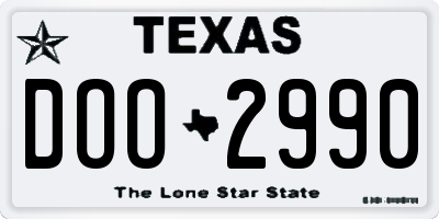 TX license plate DOO2990