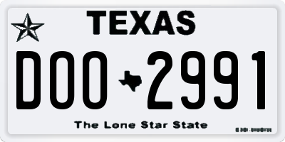 TX license plate DOO2991