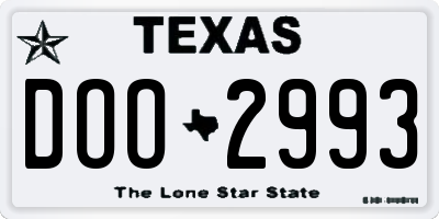 TX license plate DOO2993