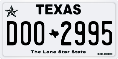 TX license plate DOO2995