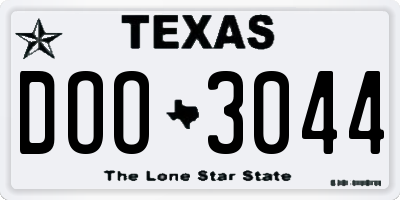 TX license plate DOO3044