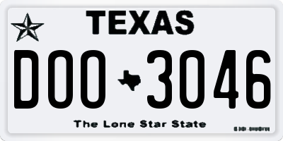 TX license plate DOO3046