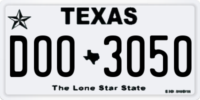 TX license plate DOO3050