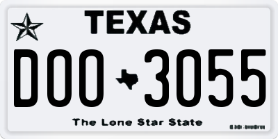 TX license plate DOO3055