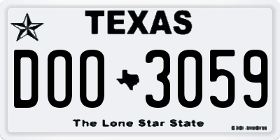 TX license plate DOO3059