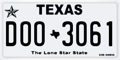 TX license plate DOO3061