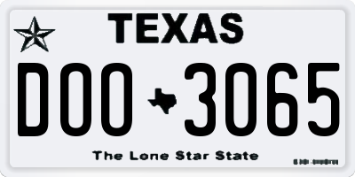 TX license plate DOO3065