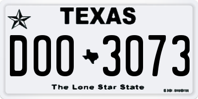 TX license plate DOO3073