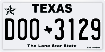 TX license plate DOO3129