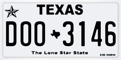 TX license plate DOO3146