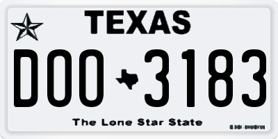 TX license plate DOO3183