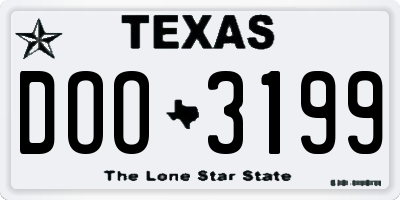 TX license plate DOO3199