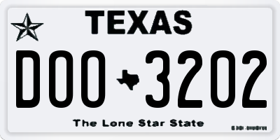 TX license plate DOO3202