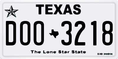 TX license plate DOO3218