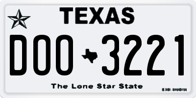 TX license plate DOO3221