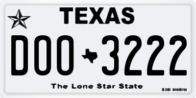 TX license plate DOO3222