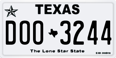 TX license plate DOO3244