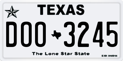 TX license plate DOO3245