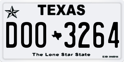 TX license plate DOO3264