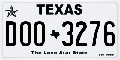 TX license plate DOO3276