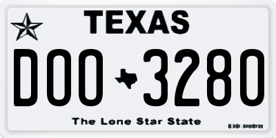 TX license plate DOO3280