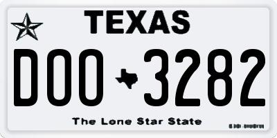 TX license plate DOO3282