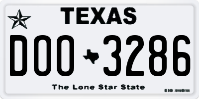 TX license plate DOO3286