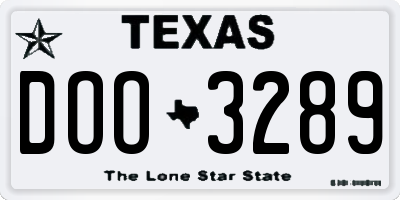 TX license plate DOO3289