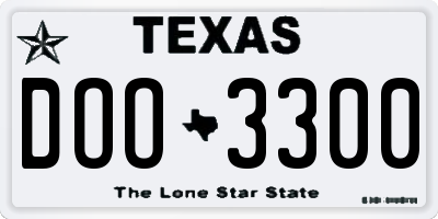 TX license plate DOO3300