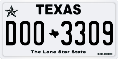 TX license plate DOO3309