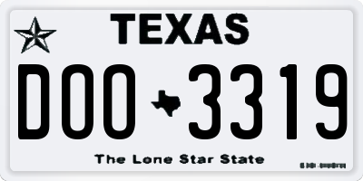 TX license plate DOO3319