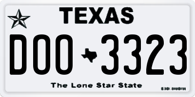 TX license plate DOO3323