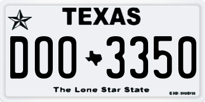 TX license plate DOO3350