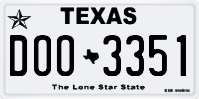 TX license plate DOO3351