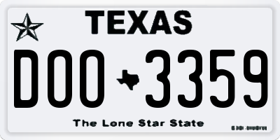 TX license plate DOO3359