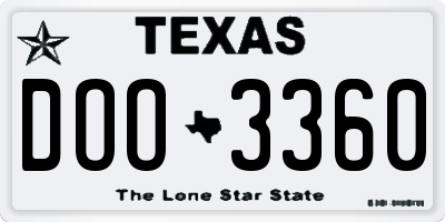 TX license plate DOO3360