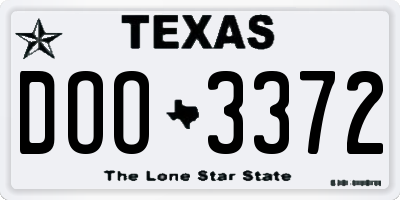 TX license plate DOO3372