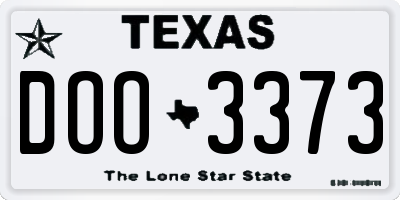 TX license plate DOO3373
