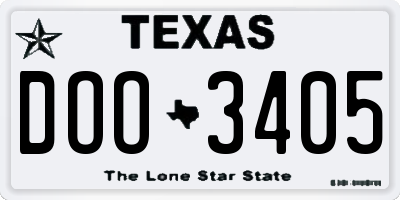 TX license plate DOO3405