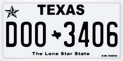 TX license plate DOO3406