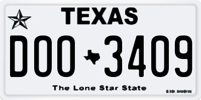 TX license plate DOO3409