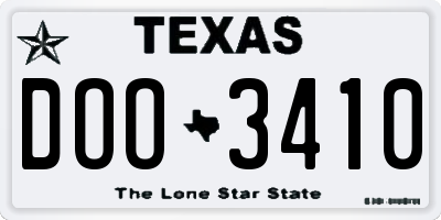 TX license plate DOO3410