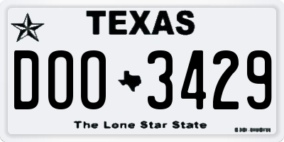 TX license plate DOO3429