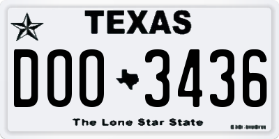 TX license plate DOO3436