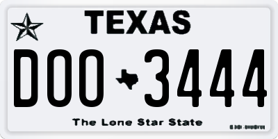 TX license plate DOO3444