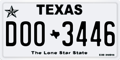 TX license plate DOO3446